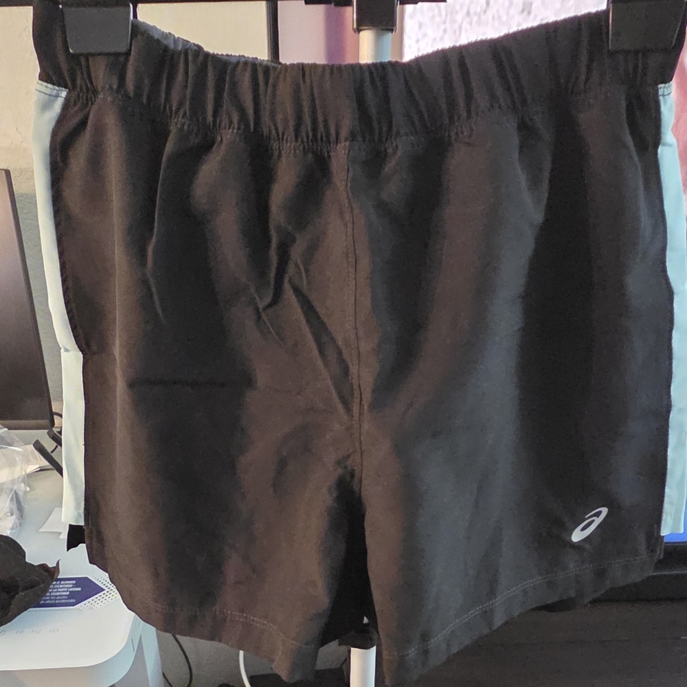 ASICS Womens Black and White Athletic Shorts - XS